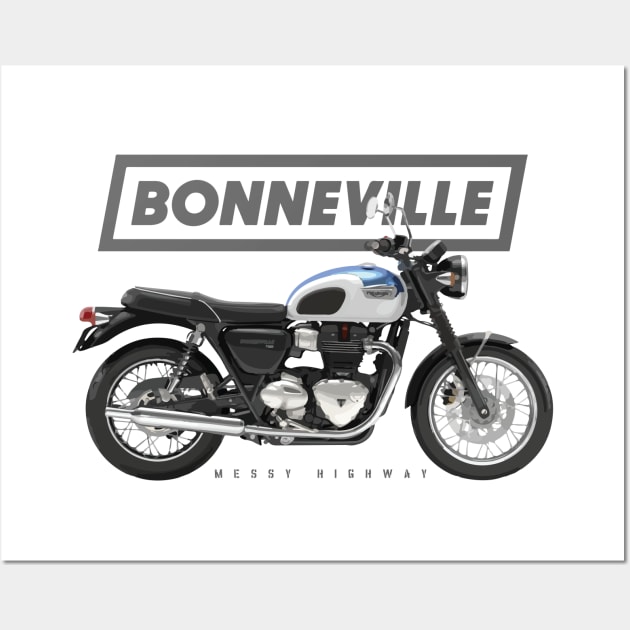 Triumph Bonneville T100 17 blue, sl Wall Art by MessyHighway